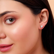 1.29 CTW Heart Lab-Grown Diamond Stud Earrings in 14K Yellow Gold – IGI Certified